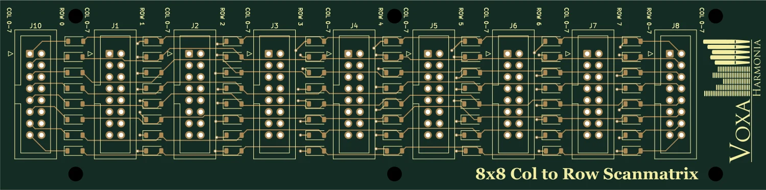 8×8 Scan Matrix – diódás — NYÁK-ábra
